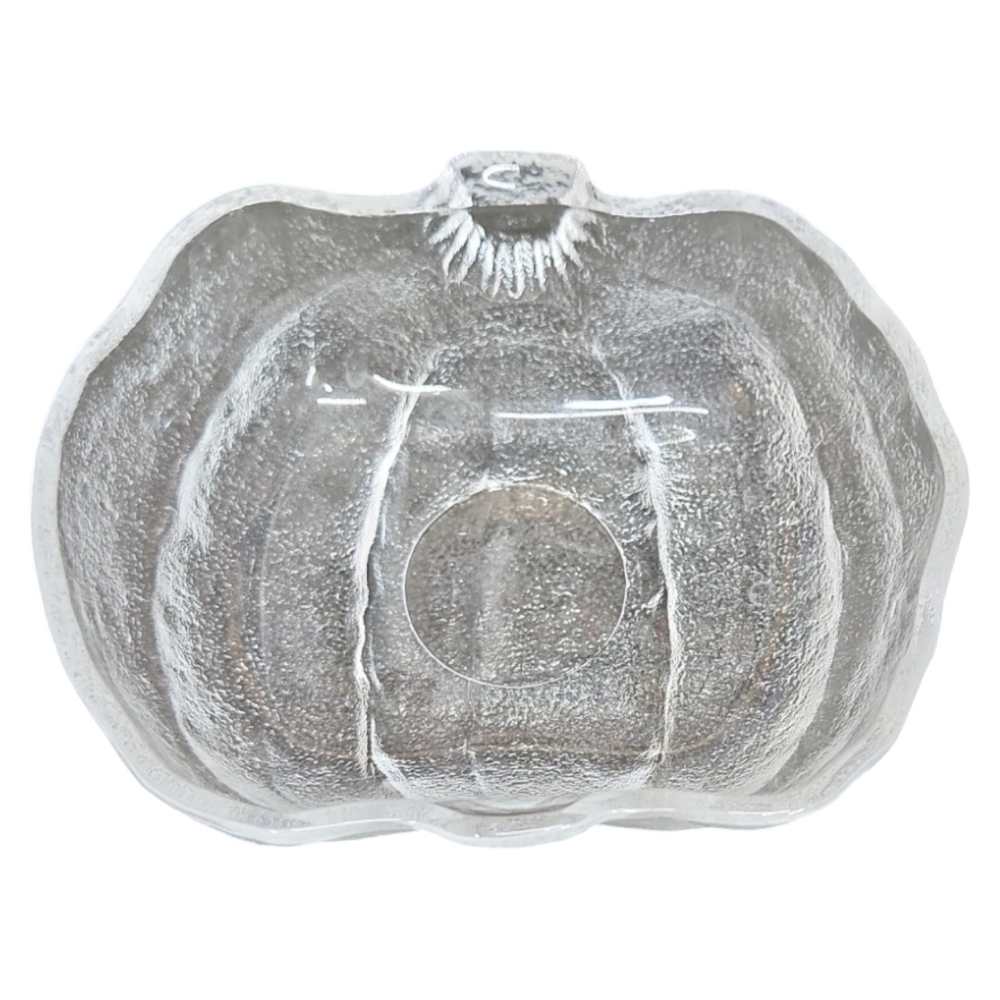 Vintage Glass Halloween Candy Dish Pumpkin